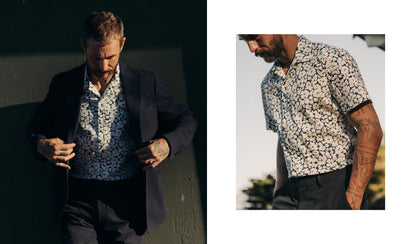 fit model walking wearing The Hawthorne in Shadow Floral