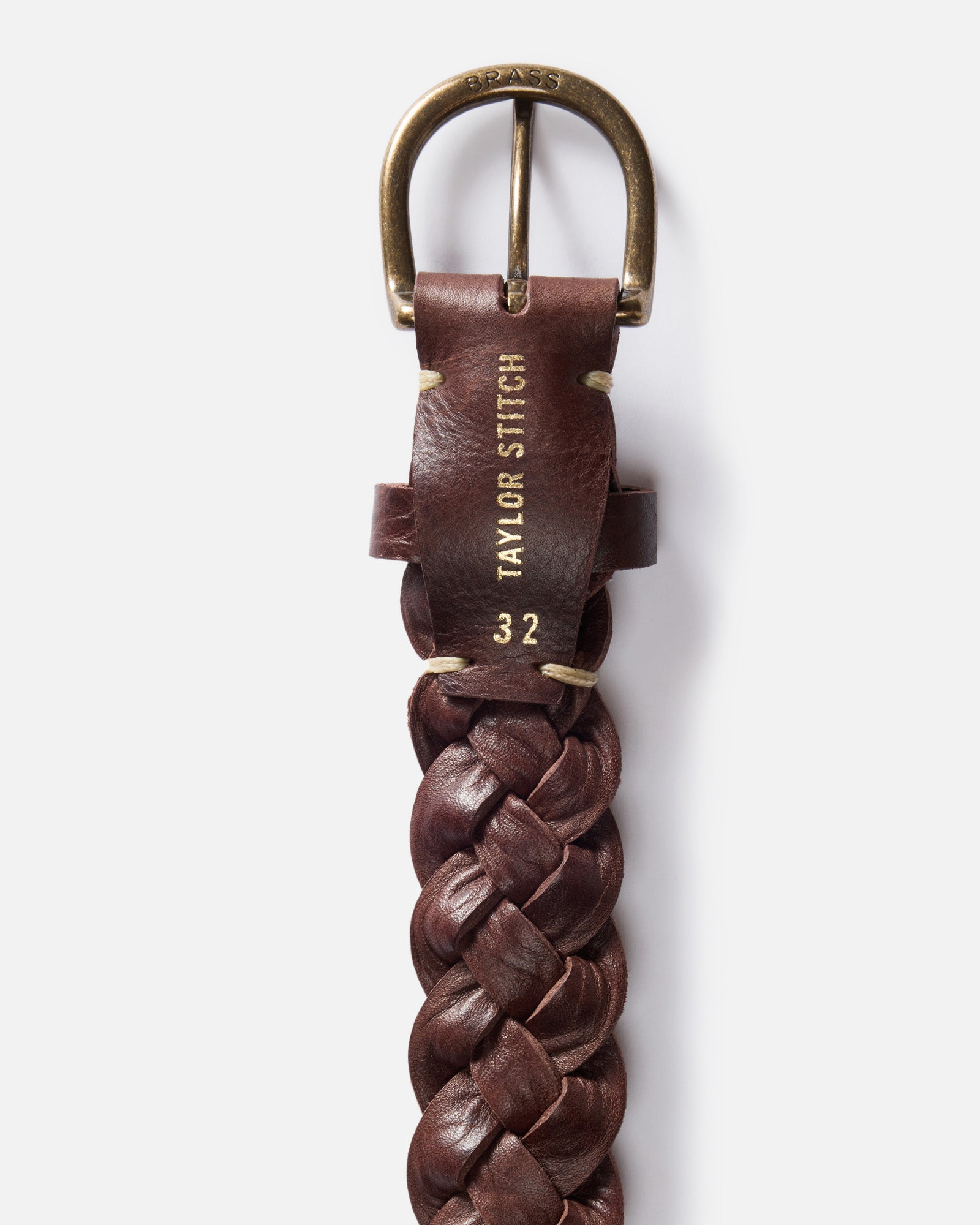editorial image of the inside buckle on The Braided Belt in Dark Brown, Accessories by Taylor Stitch