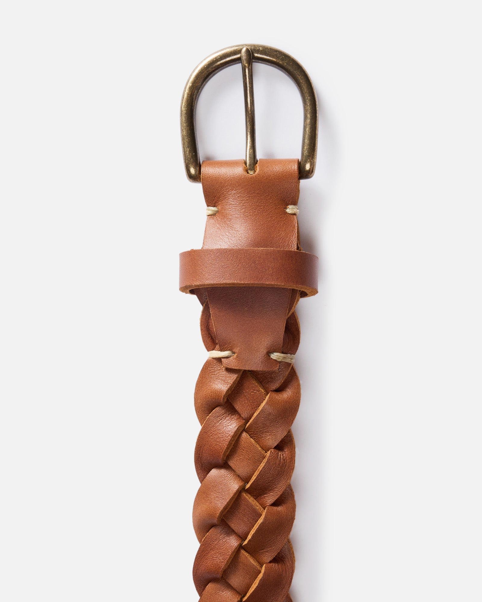 editorial image of the buckle on The Braided Belt in Whiskey, Accessories by Taylor Stitch