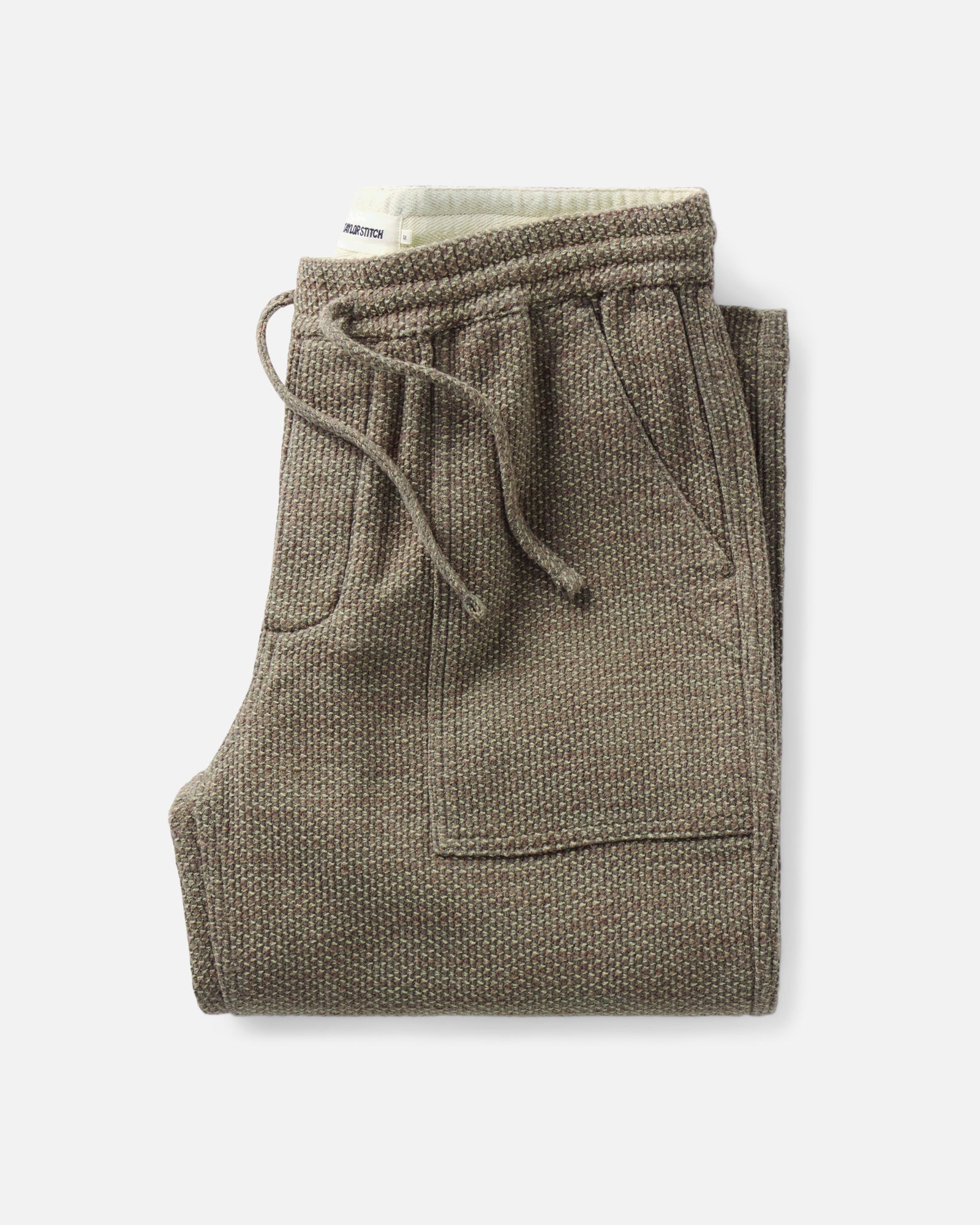 folded flatlay of The Breakwater Pant in Cypress Sashiko, Bottoms by Taylor Stitch