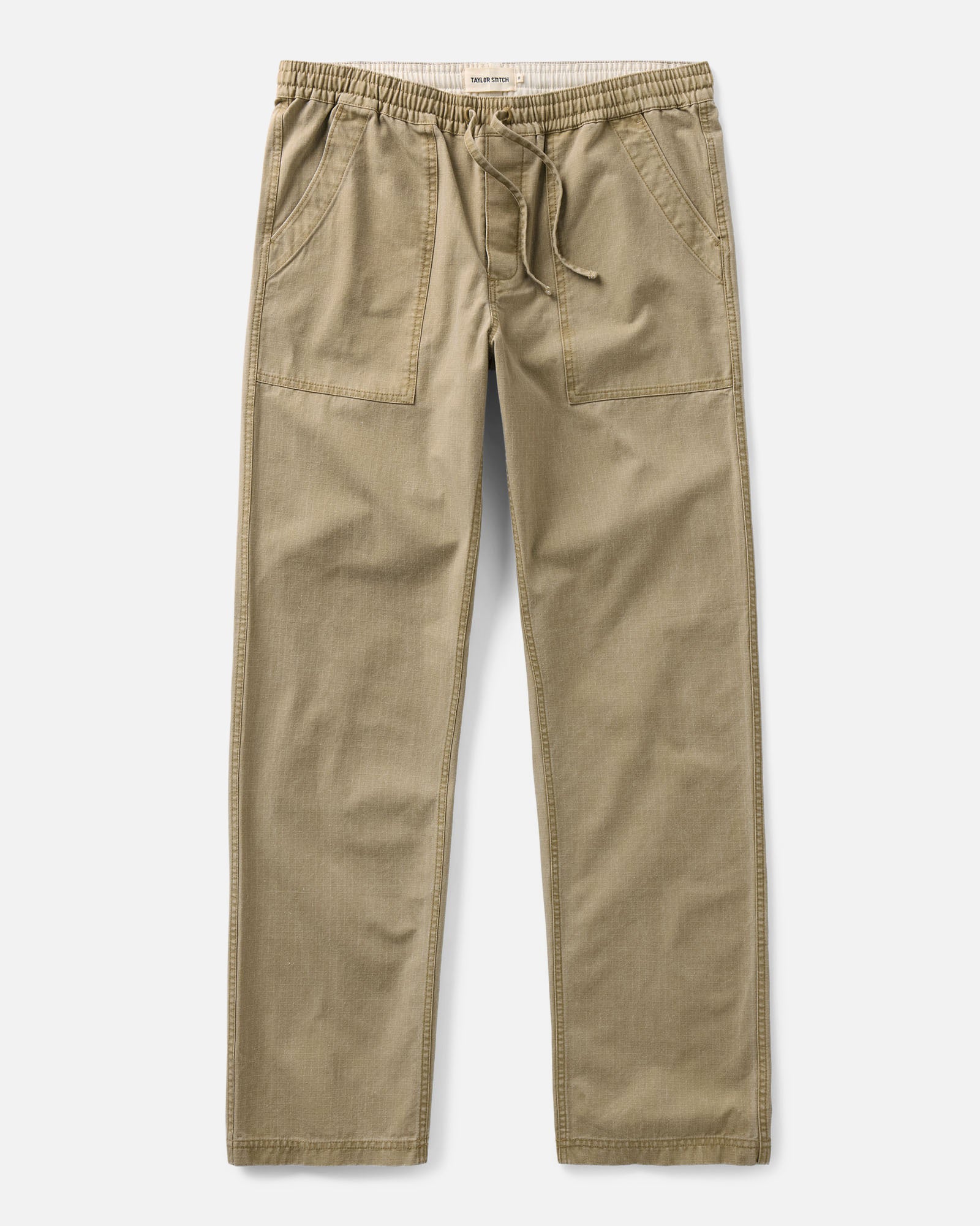 flatlay of The Breakwater Pant in Field Khaki Ripstop, Bottoms by Taylor Stitch