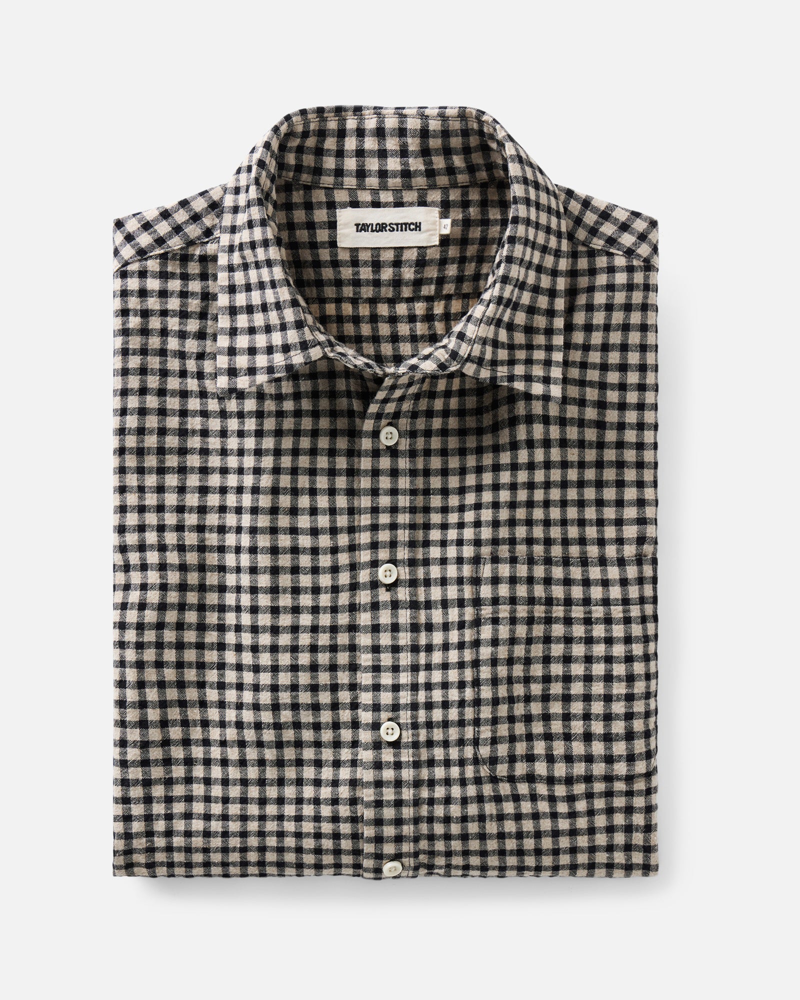 folded flatlay of The California Shirt in Breaker Gingham, Wovens by Taylor Stitch
