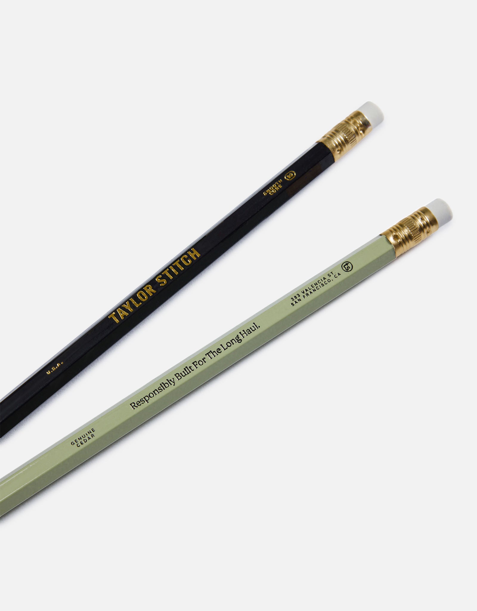 editorial image of two of The Cedar Hex Pencil (12-Pack), Accessories by Taylor Stitch