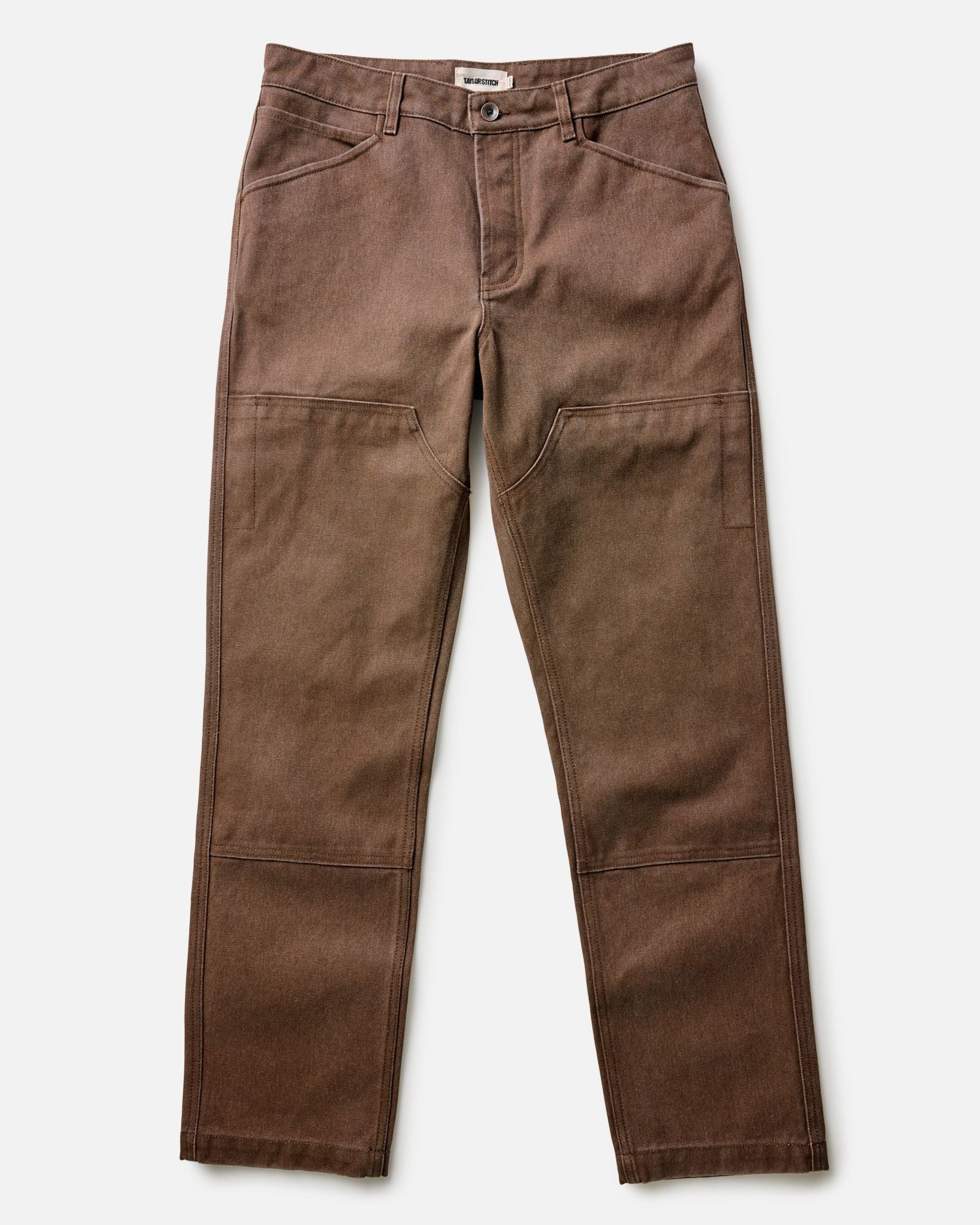 material shot of the waistband on The Chore Pant in Aged Penny Chipped Canvas, Bottoms by Taylor Stitch