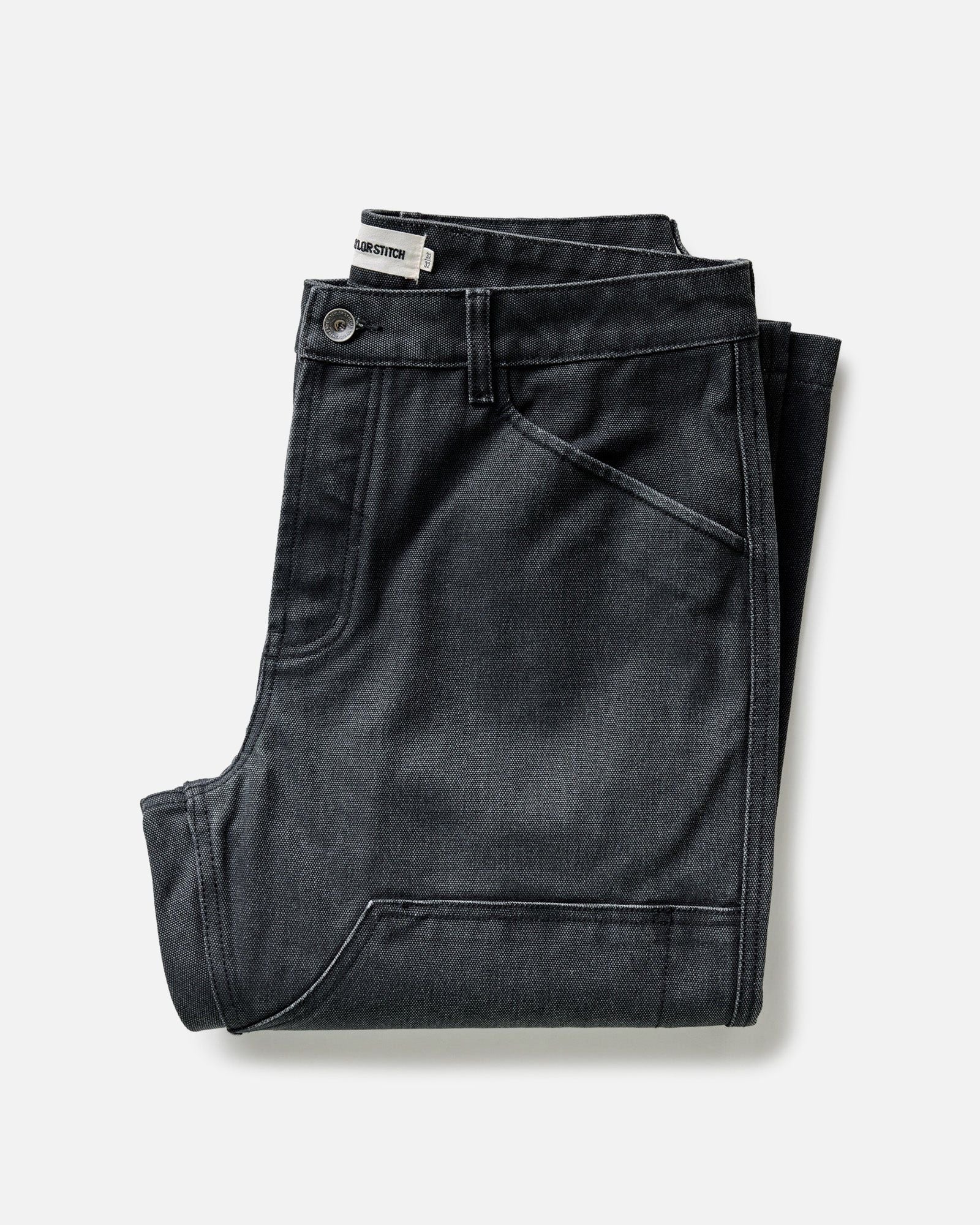 folded flatlay of The Chore Pant in Coal Chipped Canvas, Bottoms by Taylor Stitch