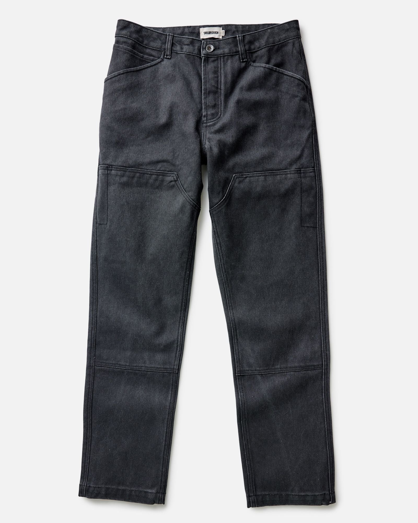 fit model showing off the back pocket on The Chore Pant in Coal Chipped Canvas, Bottoms by Taylor Stitch
