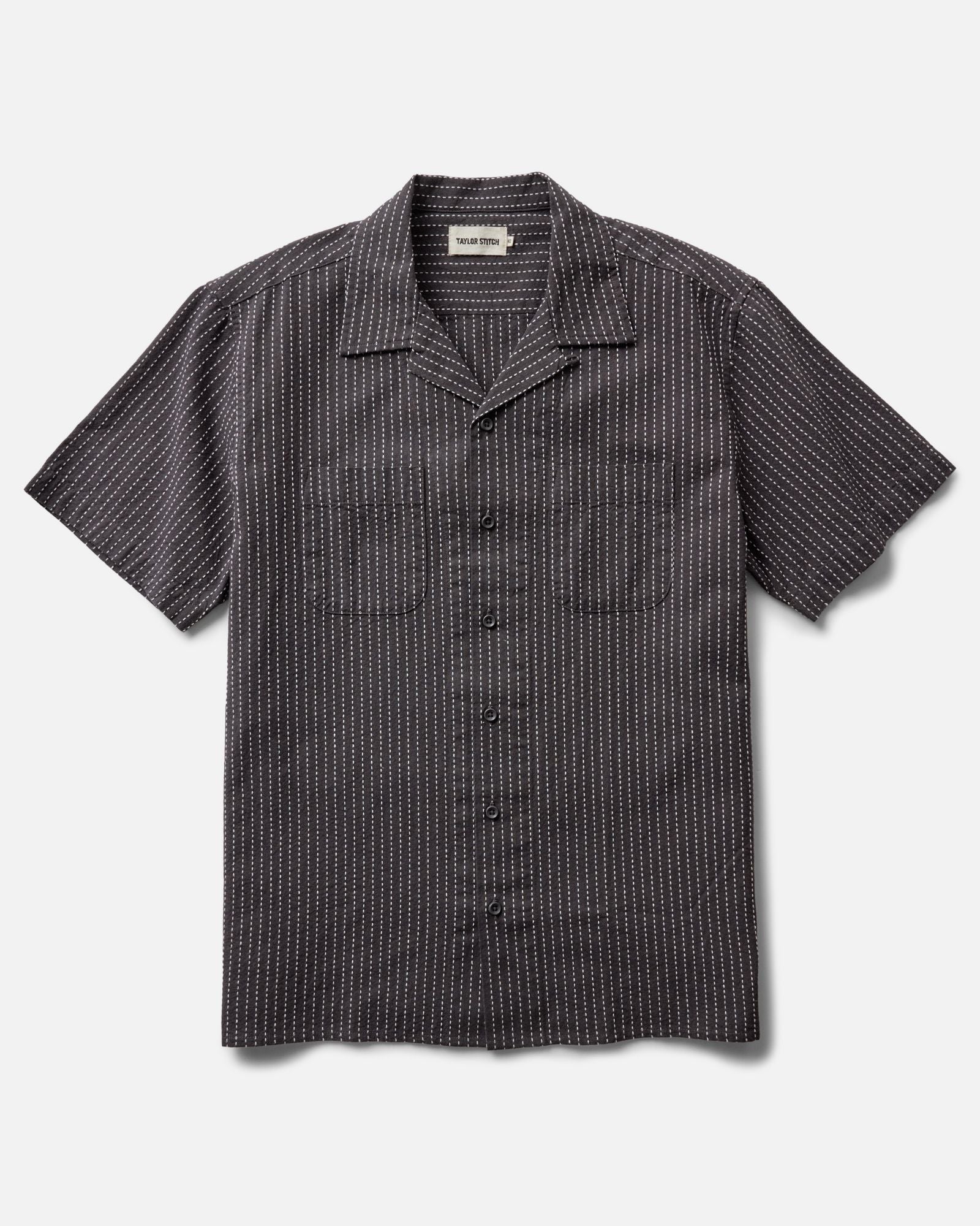 flatlay of The Conrad Shirt in Pickstitch Stripe Dobby, Wovens by Taylor Stitch