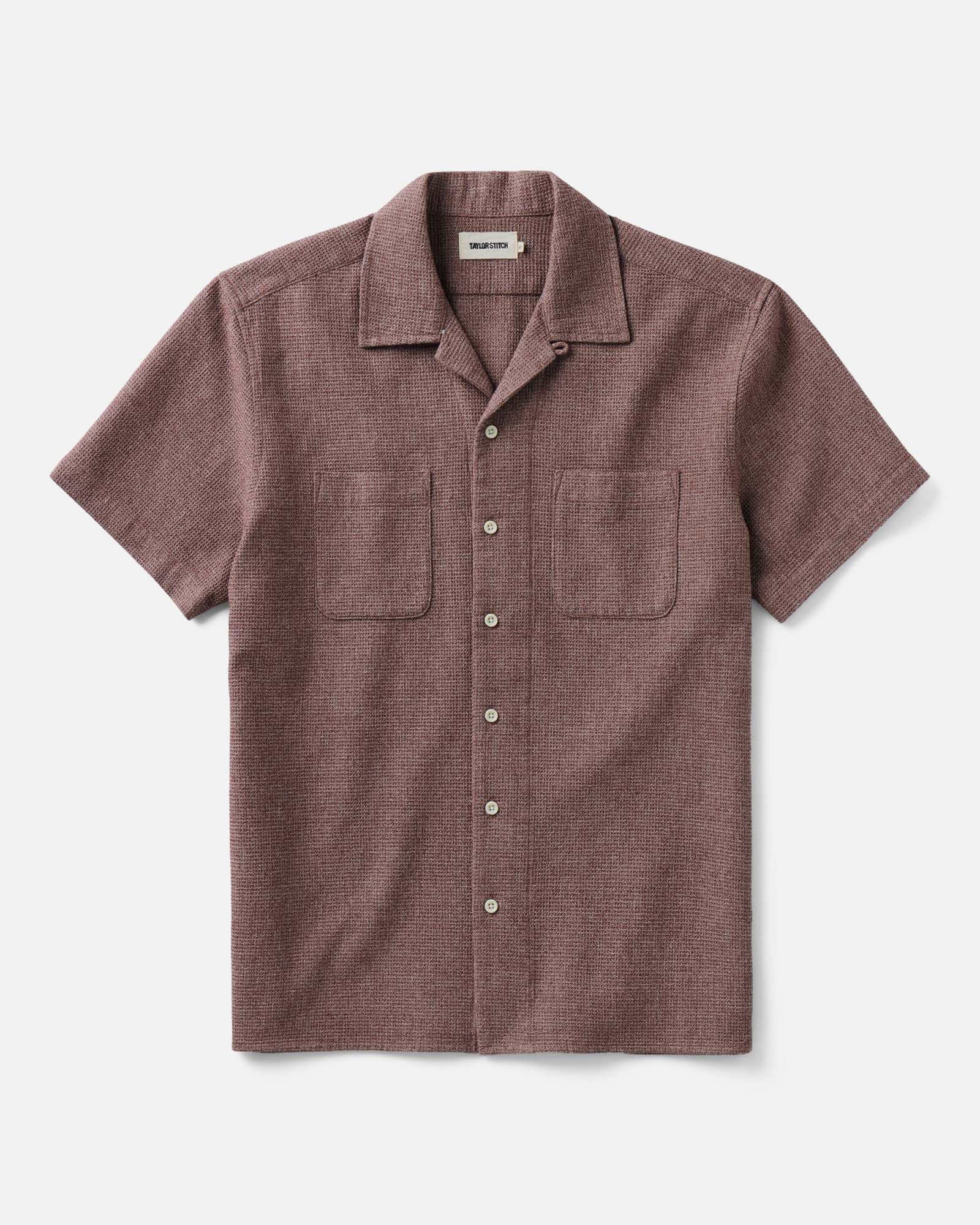 flatlay of The Conrad Shirt in Port Twist, Wovens by Taylor Stitch