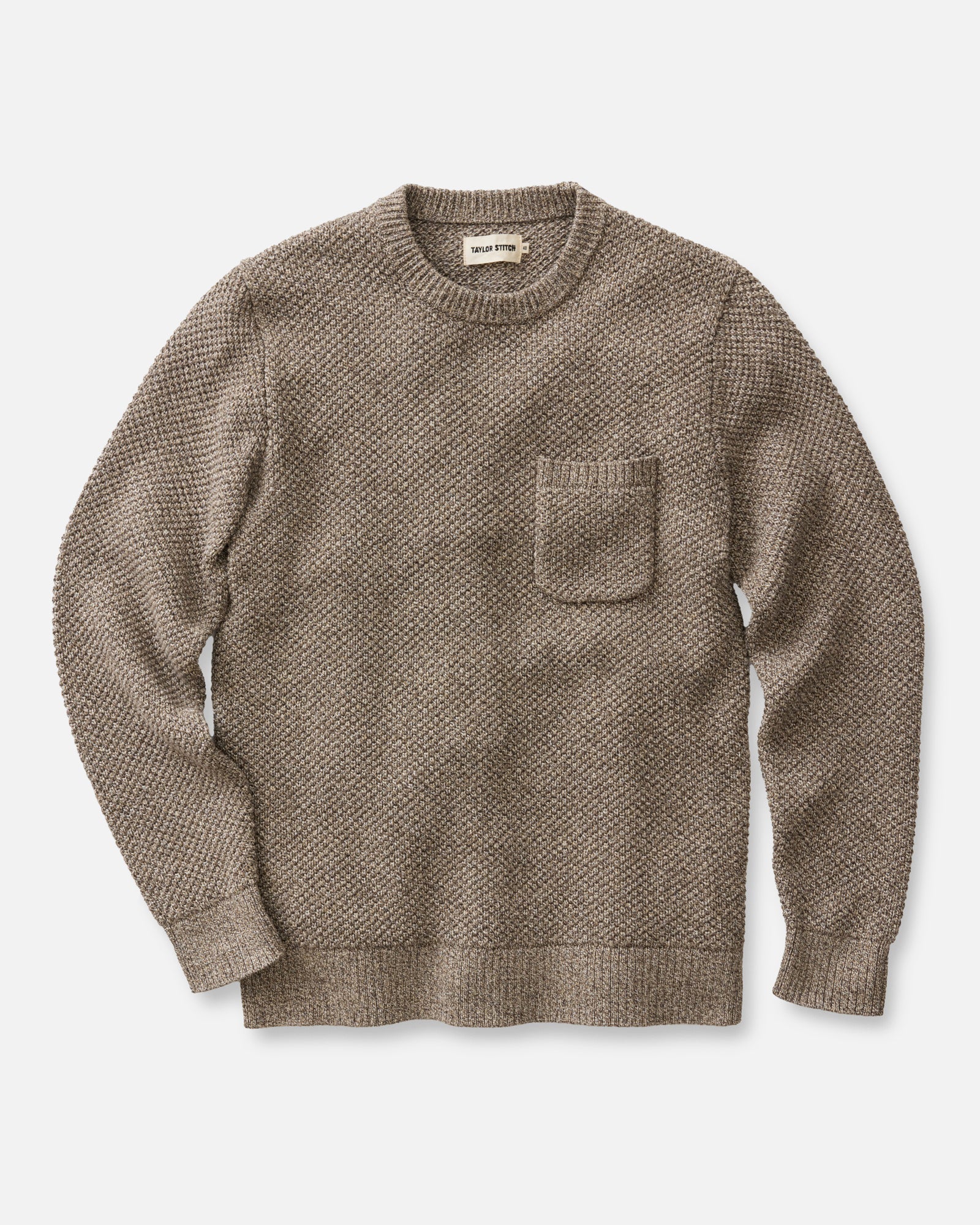 flatlay of The Crawford Crew Sweater in Coffee Twist, Sweaters by Taylor Stitch