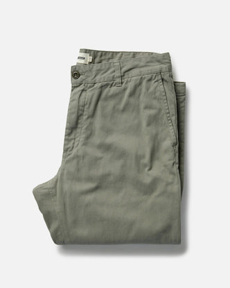 folded flatlay of The Democratic Foundation Pant in Organic Smoked Olive