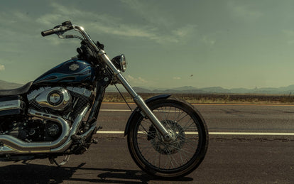 shot of bike in the desert.