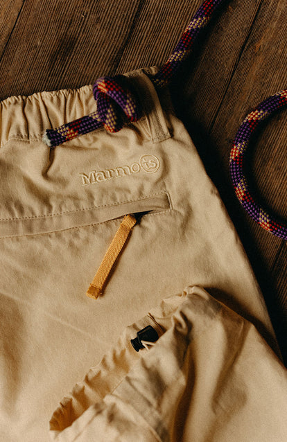 Close up of The Scramble Pant with rope threaded through the waistband