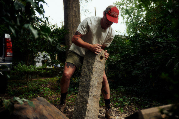 Matt Byrd holding stones