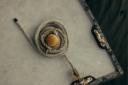 A mooring line on the dock in Wellfleet