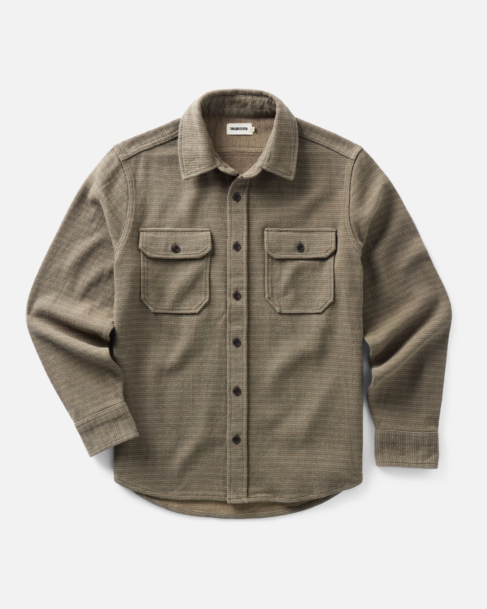 flatlay of The Division Shirt in Cypress, Wovens by Taylor Stitch