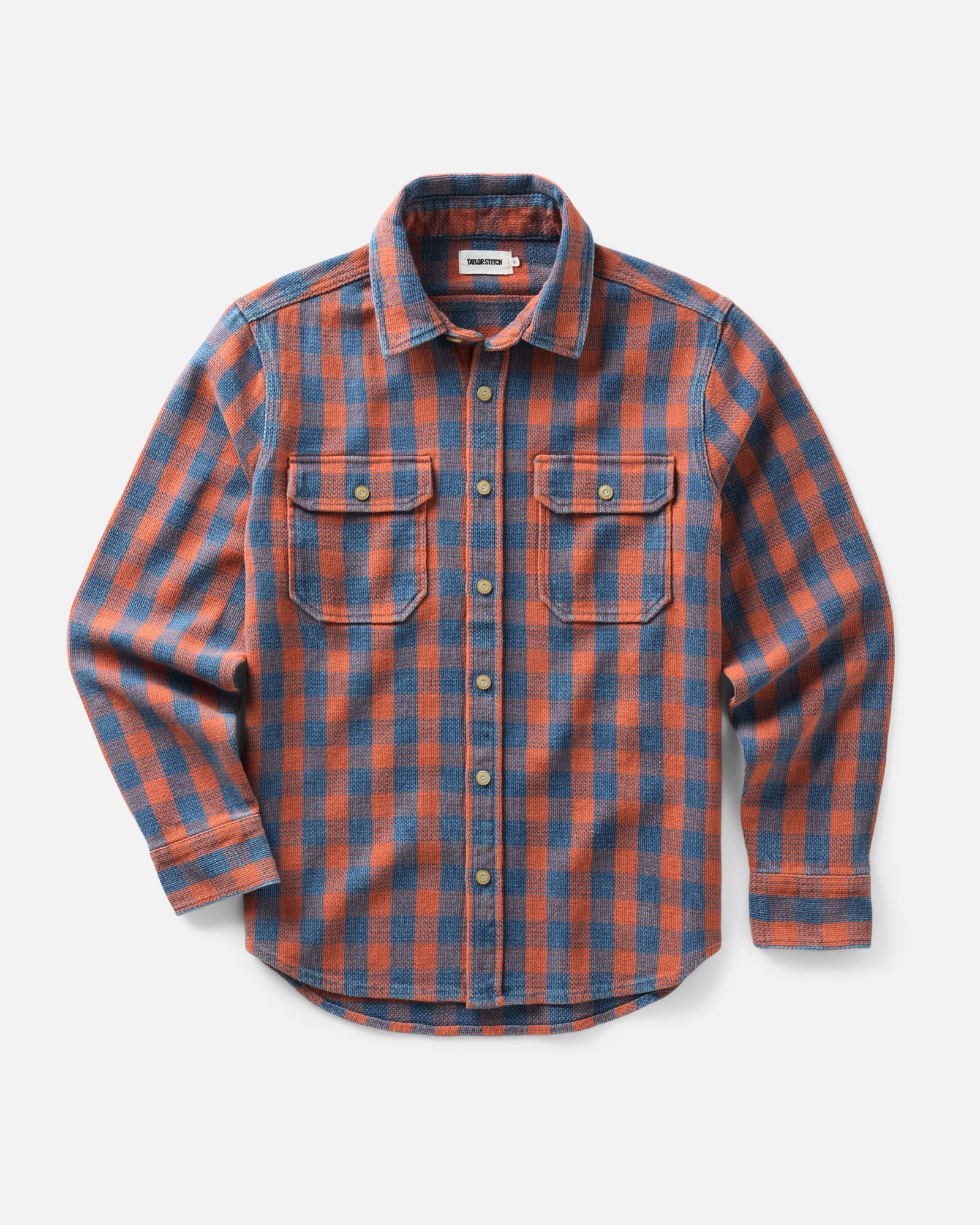 flatlay of The Division Shirt in Sunset Check, Wovens by Taylor Stitch