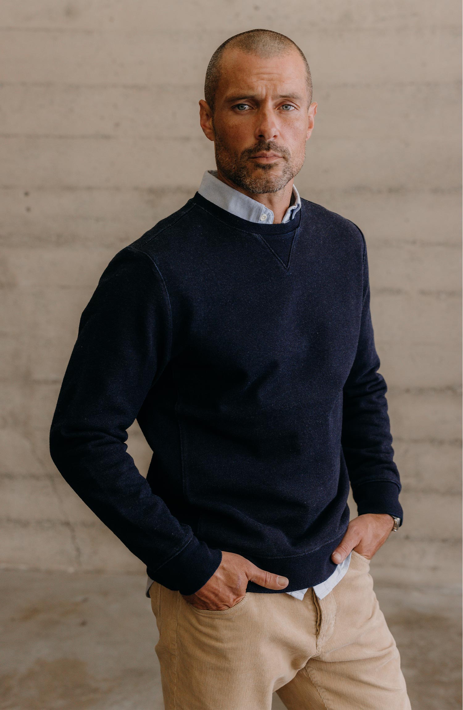 The Apres Crewneck Sweatshirt in Indigo Terry | Taylor Stitch