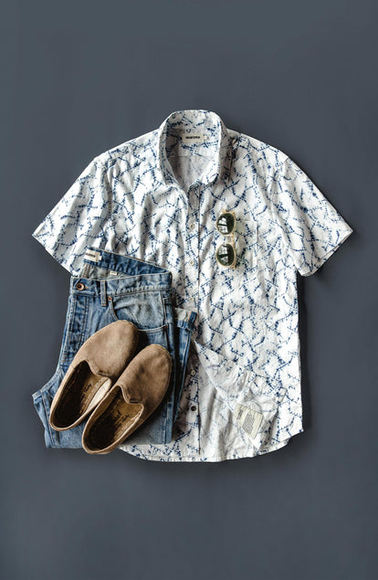 Outfit kit of The Short Sleeve Jack in Deep Navy Crackle