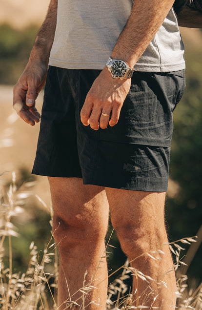 fit model posing in The Challenge Cargo Short in Black