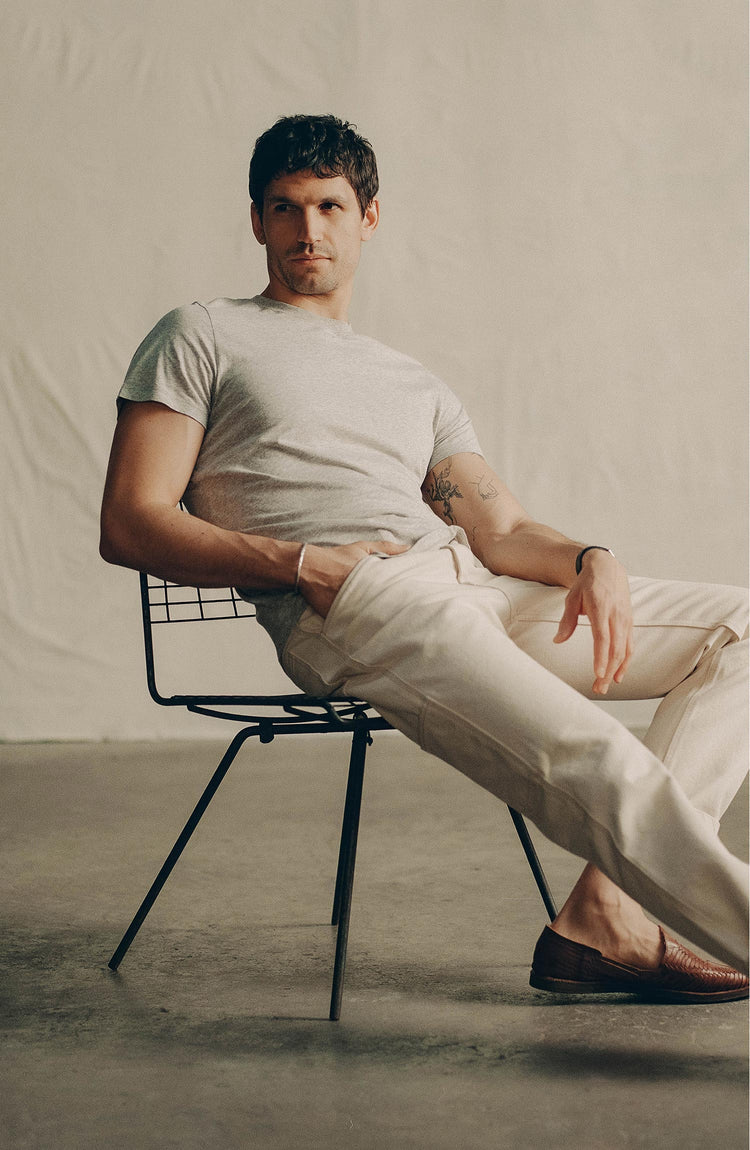 Editorial Panel: The Cotton Hemp Tee in Heather Grey, Knits by Taylor Stitch