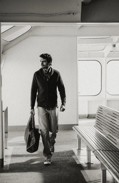 Editorial Panel: The Crawford Sweater in Charcoal, Knits by Taylor Stitch