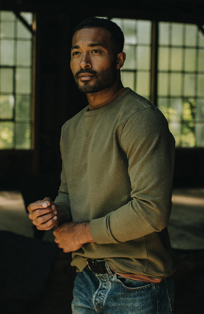 Editorial Panel: The Fillmore Crewneck in Cypress Terry, Knits by Taylor Stitch
