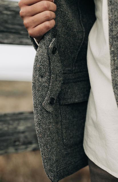 Editorial Panel: The Gibson Jacket in Khaki Donegal Wool, Outerwear by Taylor Stitch