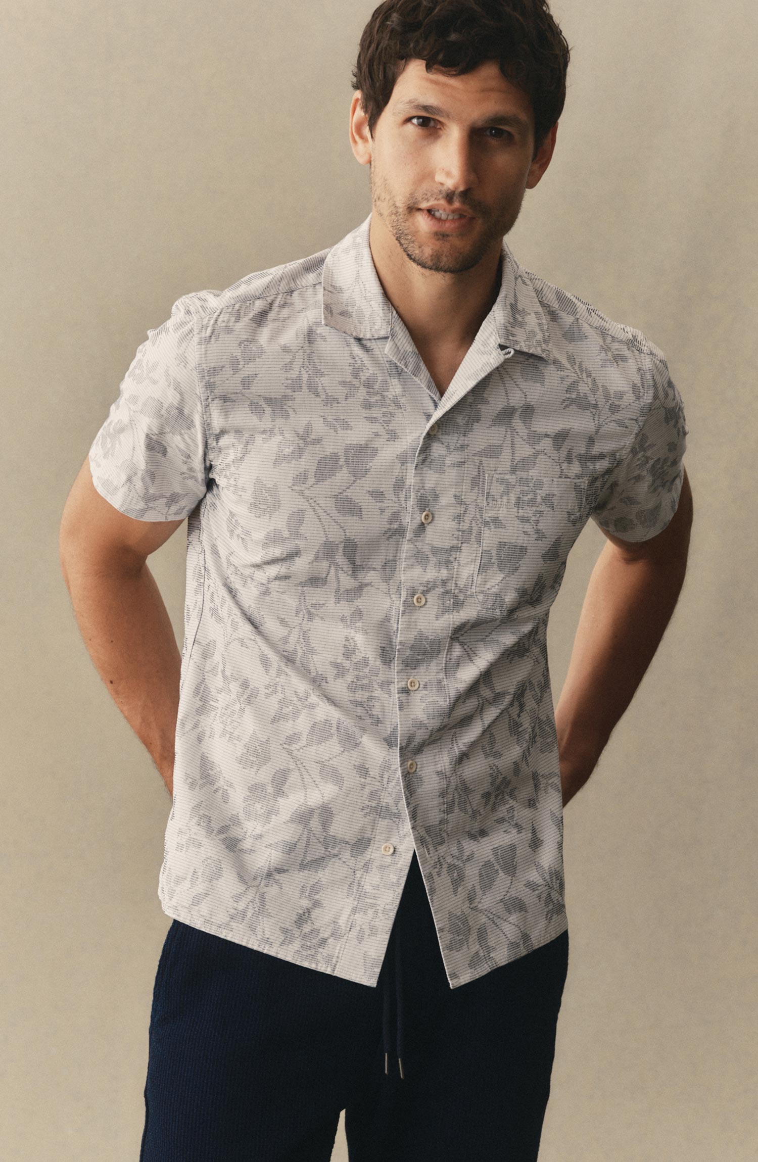 The Hawthorne Shirt in Sky Blue Floral Jacquard | Taylor Stitch