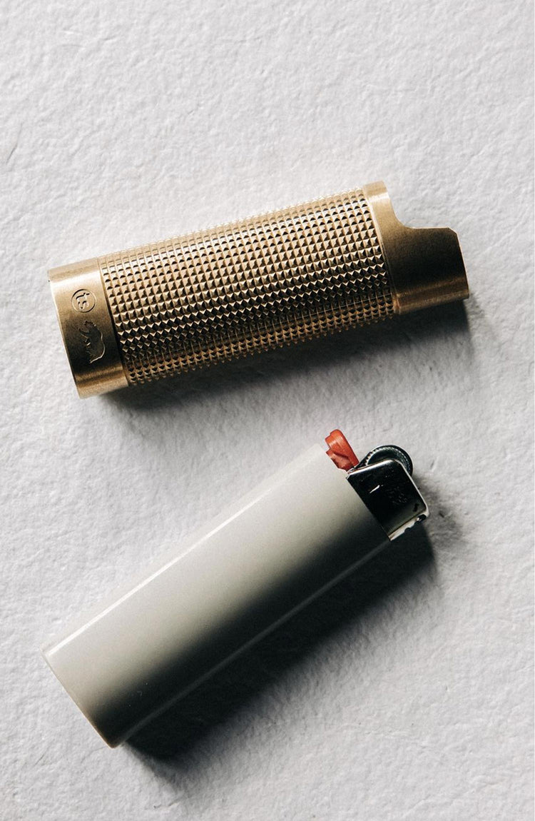Editorial Panel: The Lighter Sleeve in Brass, Accessories by Taylor Stitch