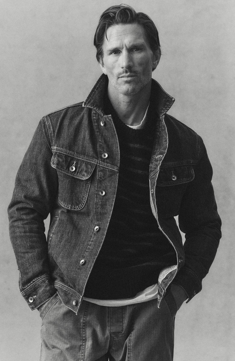 fit model showing off The Long Haul Jacket