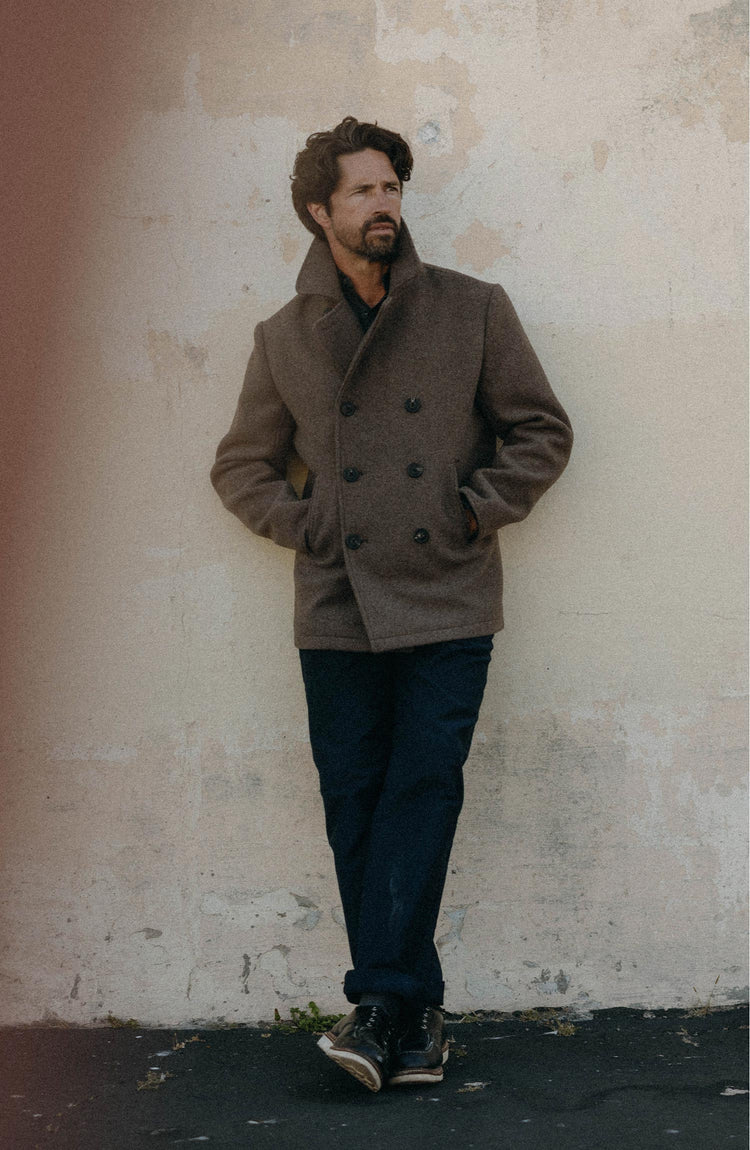 Editorial Panel: The Mariner Coat in Sable Melton Wool, Outerwear by Taylor Stitch