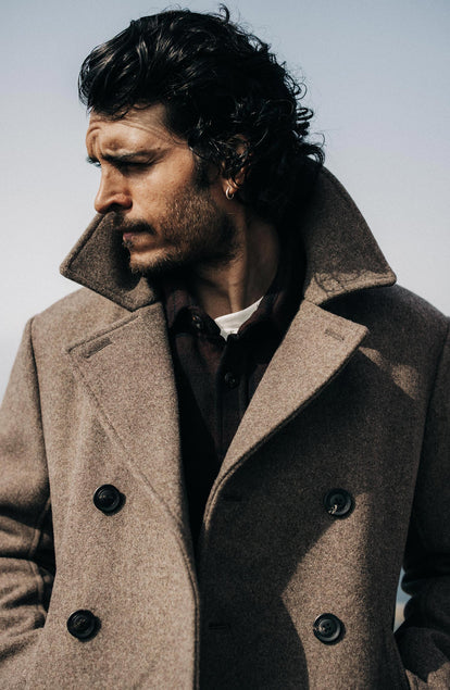 Editorial Panel: The Mariner Coat in Sable Melton Wool, Outerwear by Taylor Stitch
