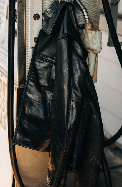 Editorial Panel: The Moto Jacket in Black Steerhide, Outerwear by Taylor Stitch