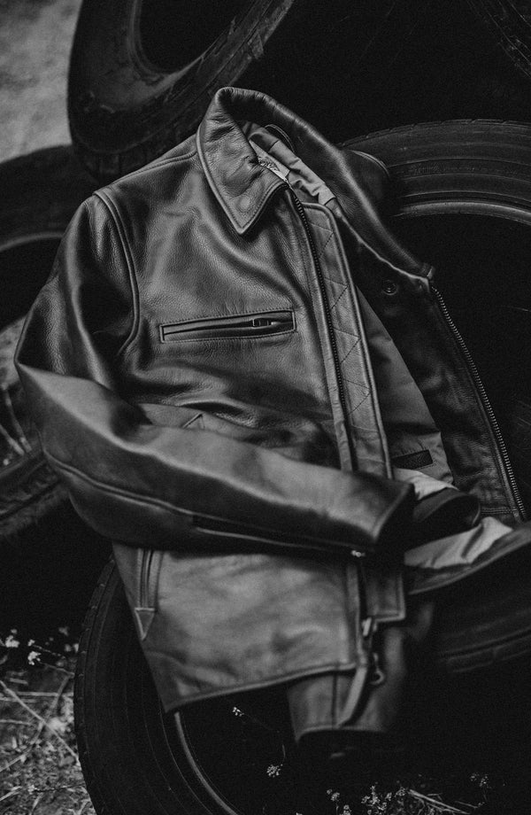 Editorial Panel: The Moto Jacket in Whiskey Steerhide, Outerwear by Taylor Stitch