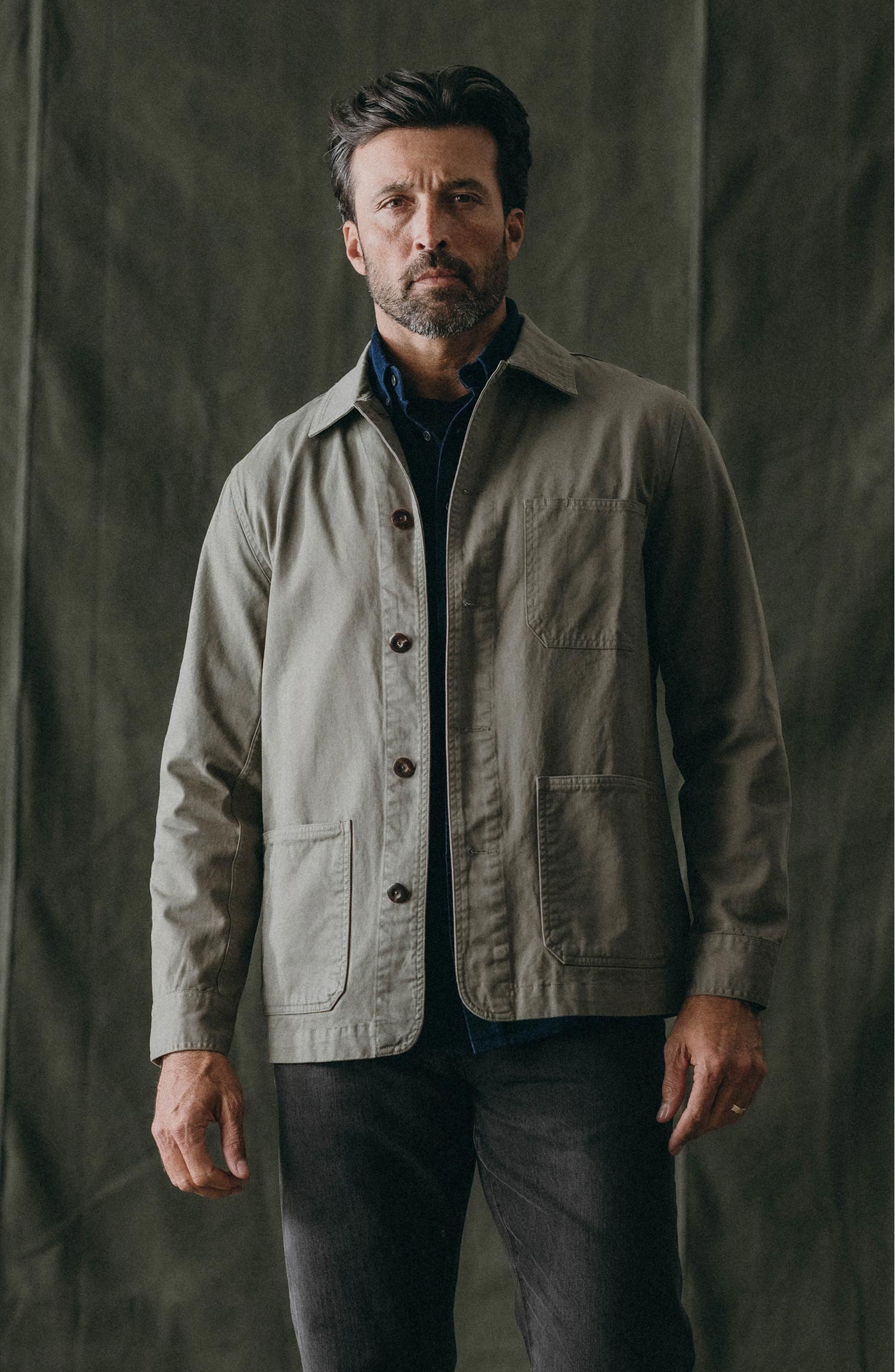 ジャケット・アウター vintage stitch graphic long coat navy The Ojai Chore Coat in Organic Navy Foundation Twill | Taylor Stitch
