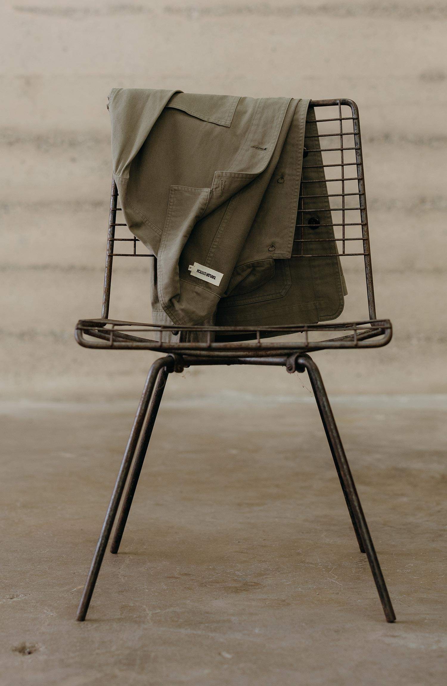 The Ojai Chore Coat in Smoked Olive Foundation Twill The Ojai Chore Coat in Smoked Olive Foundation Twill