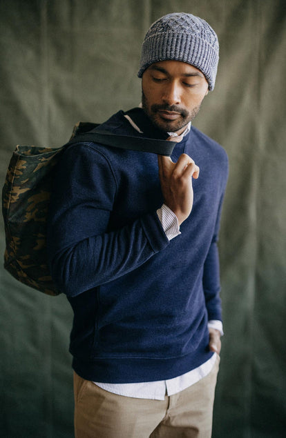 The Orr Beanie in Marled Indigo