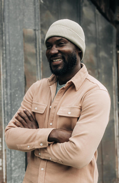 Editorial Panel: The Rib Beanie in Sagebrush, Accessories by Taylor Stitch