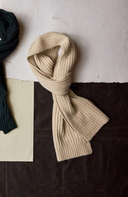 The Rib Scarf in Oat Heather