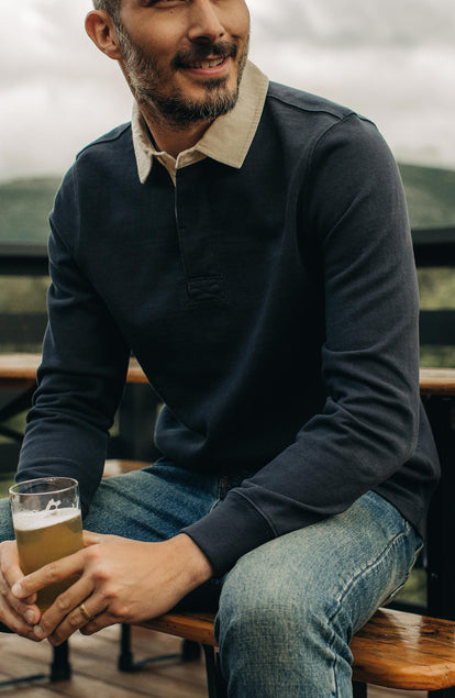Editorial Panel: The Rugby Shirt in Dark Navy, Knits by Taylor Stitch