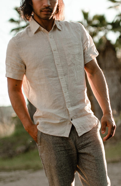 Editorial Panel: The Short Sleeve California in Natural Hemp, Wovens by Taylor Stitch