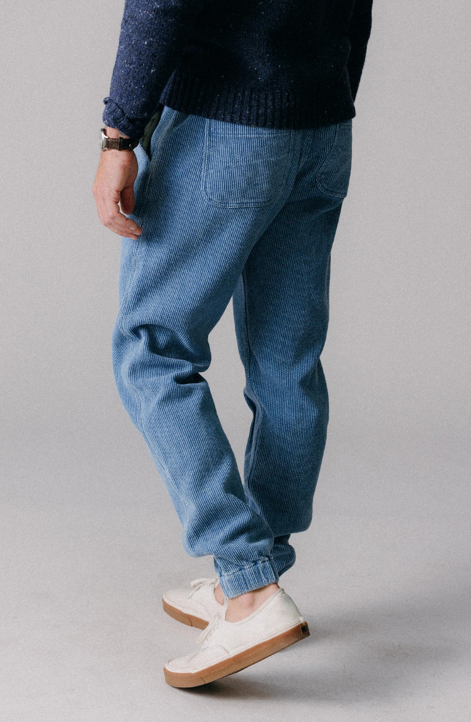The Apres Pant in Washed Indigo Sashiko | Taylor Stitch