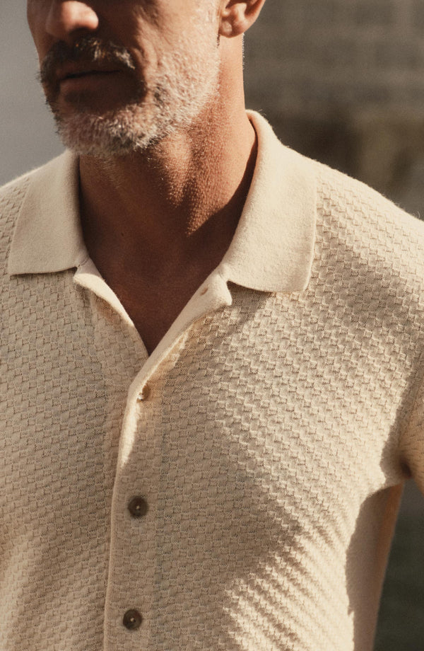 The Arlo Sweater Polo in Oat Texture Knit | Taylor Stitch The Arlo Sweater Polo in Oat Texture Knit | Taylor Stitch