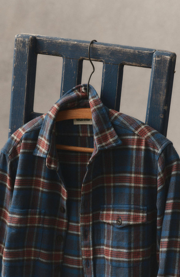 editorial image of The Crater Shirt in Headland Plaid hanging