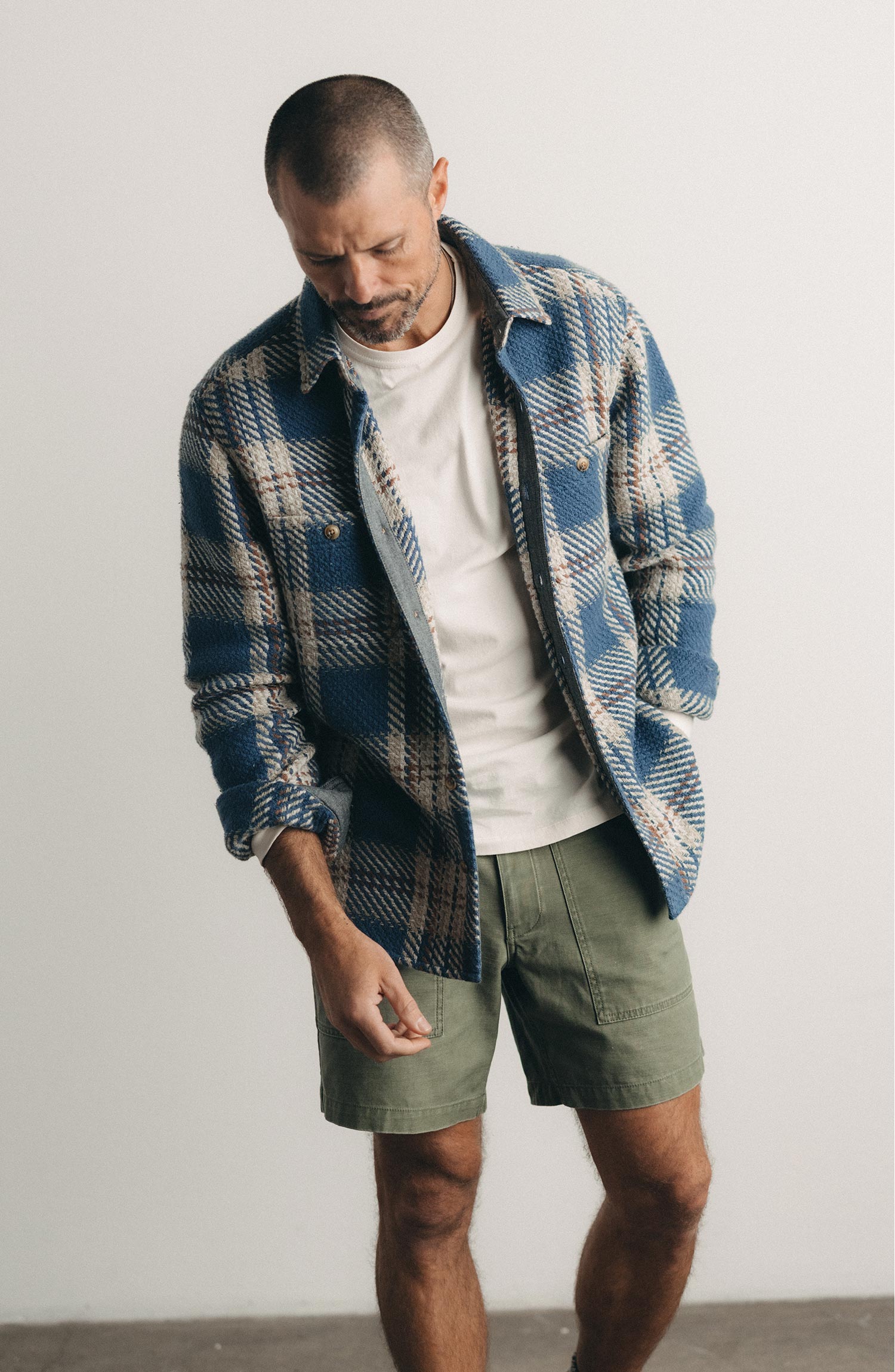 The Cutter Overshirt in Ocean Plaid | Taylor Stitch