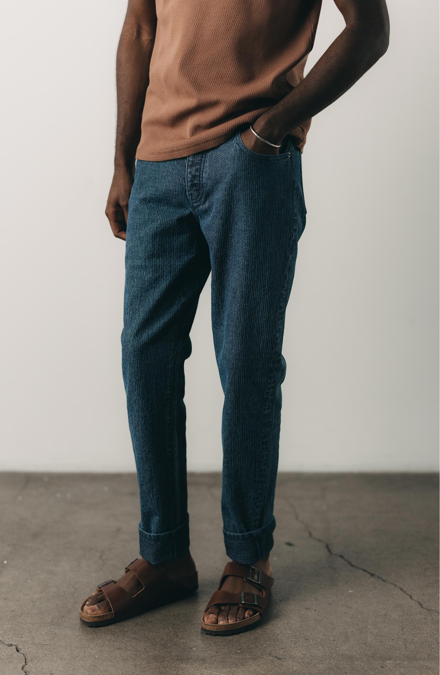 The Democratic Jean in Japanese Washed Indigo Sashiko | Taylor Stitch