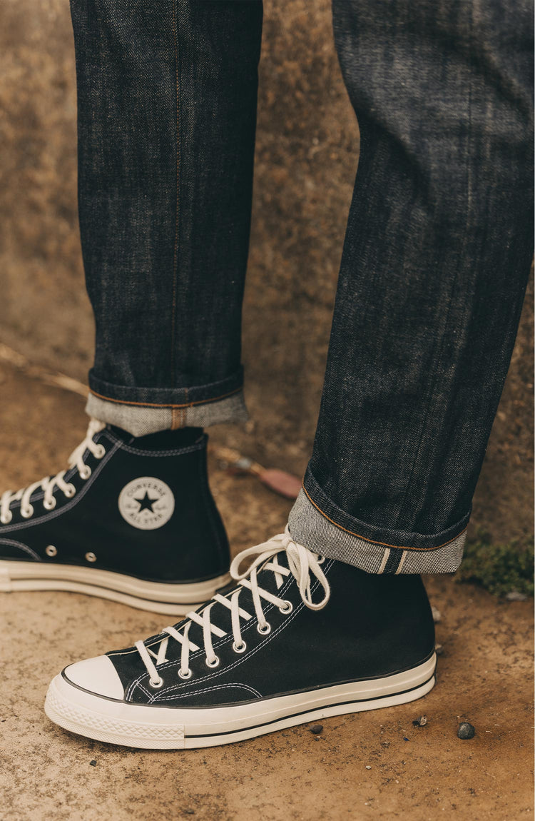 editorial image of The Democratic Jean in Rigid Organic Selvedge
