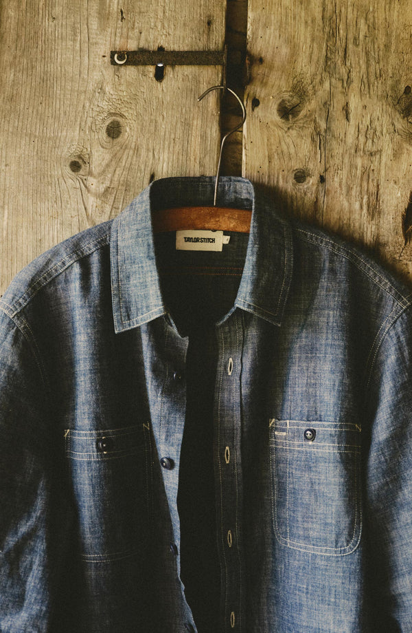 The Foundry Shirt in Rinsed Indigo Chambray