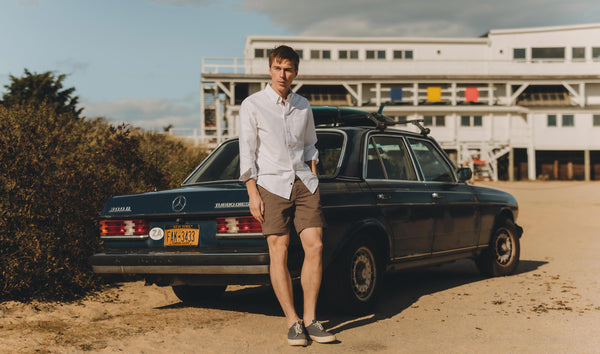 editorial hanging image of The Long Haul Jacket in Rinsed Organic Selvedge