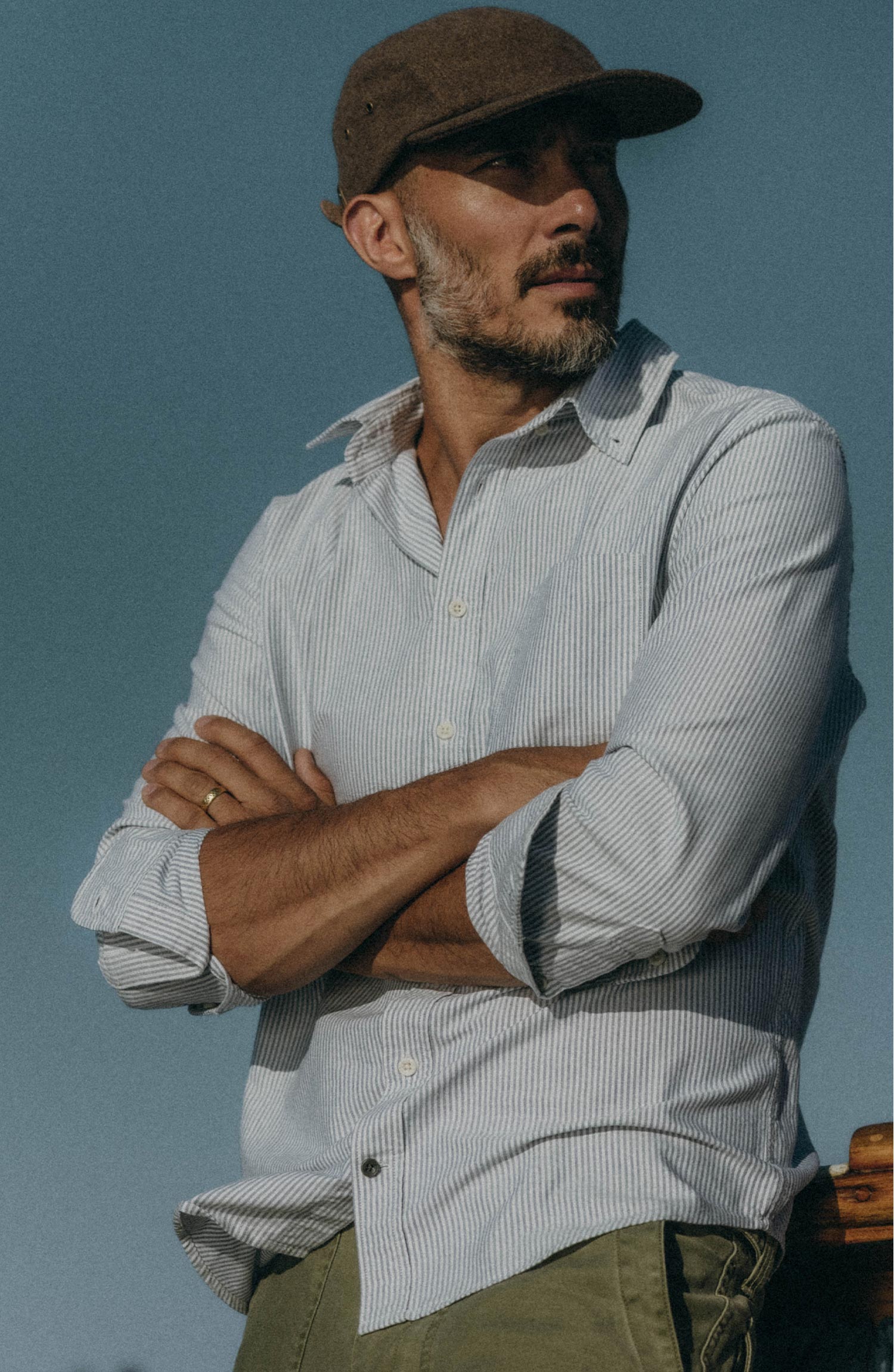 The Jack Oxford Shirt in Navy University Stripe | Taylor Stitch